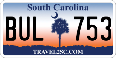 SC license plate BUL753