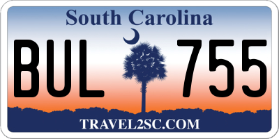SC license plate BUL755
