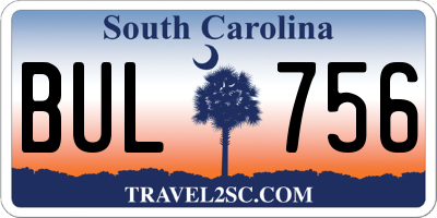 SC license plate BUL756