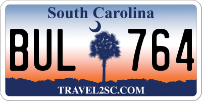 SC license plate BUL764