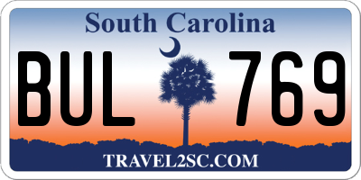 SC license plate BUL769