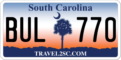 SC license plate BUL770
