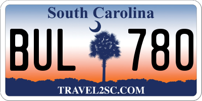 SC license plate BUL780