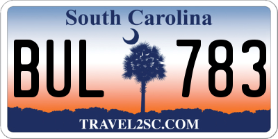 SC license plate BUL783