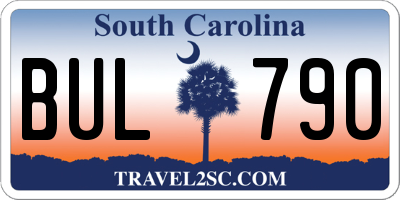 SC license plate BUL790