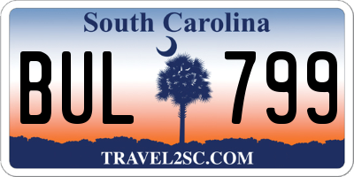 SC license plate BUL799