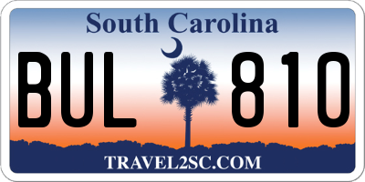 SC license plate BUL810