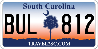 SC license plate BUL812