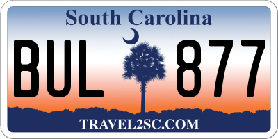 SC license plate BUL877