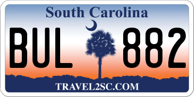 SC license plate BUL882