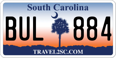 SC license plate BUL884