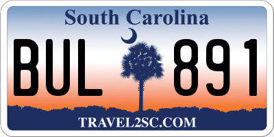 SC license plate BUL891