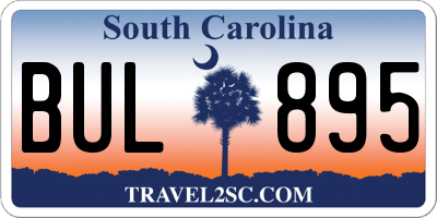 SC license plate BUL895