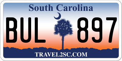 SC license plate BUL897