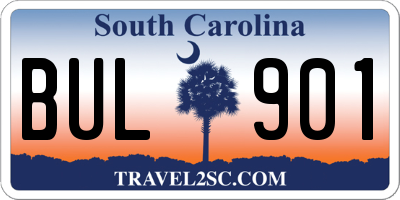 SC license plate BUL901
