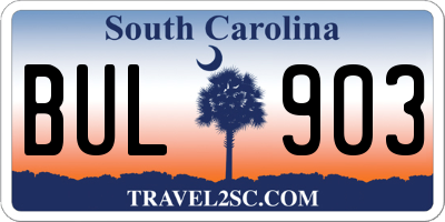 SC license plate BUL903