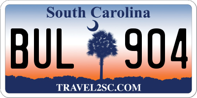 SC license plate BUL904