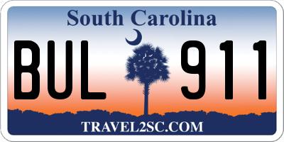 SC license plate BUL911