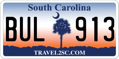 SC license plate BUL913