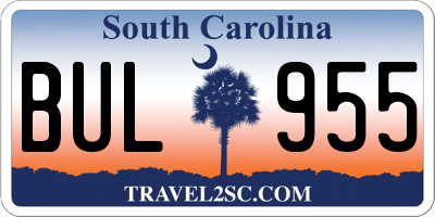 SC license plate BUL955