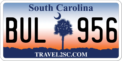 SC license plate BUL956