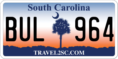 SC license plate BUL964