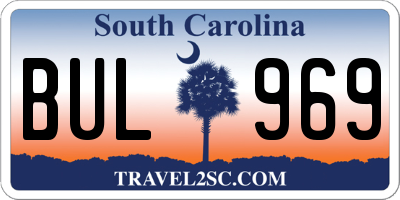 SC license plate BUL969