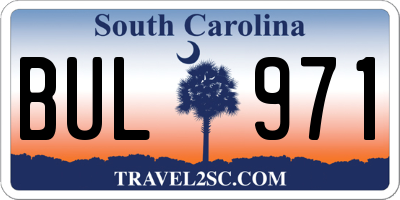 SC license plate BUL971