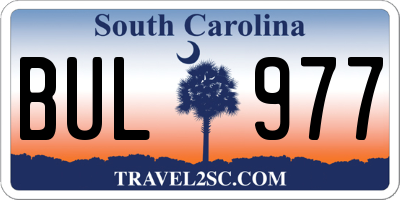 SC license plate BUL977