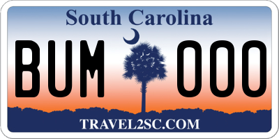 SC license plate BUM000