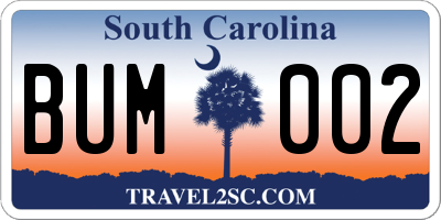 SC license plate BUM002
