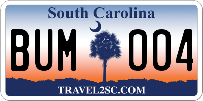SC license plate BUM004