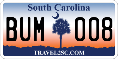 SC license plate BUM008