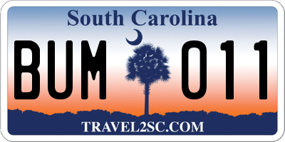 SC license plate BUM011