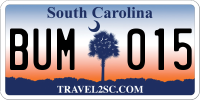 SC license plate BUM015