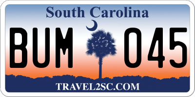 SC license plate BUM045