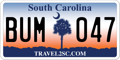 SC license plate BUM047