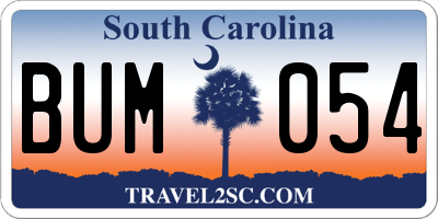SC license plate BUM054