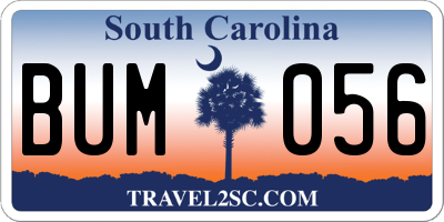 SC license plate BUM056