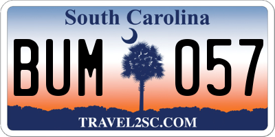 SC license plate BUM057