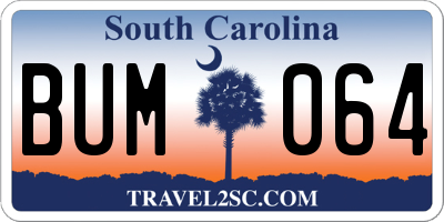 SC license plate BUM064