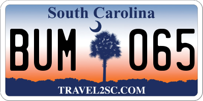 SC license plate BUM065