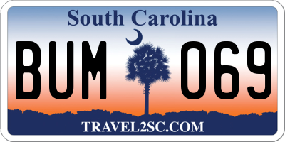 SC license plate BUM069