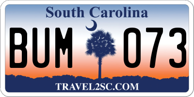 SC license plate BUM073