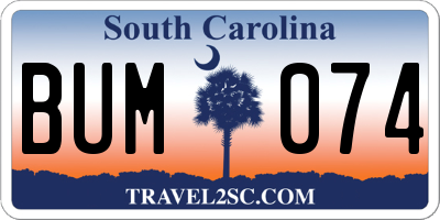 SC license plate BUM074