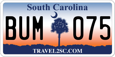 SC license plate BUM075