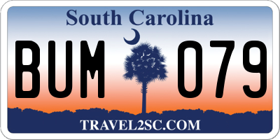 SC license plate BUM079