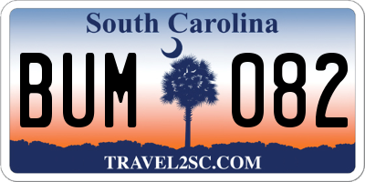 SC license plate BUM082