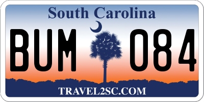 SC license plate BUM084
