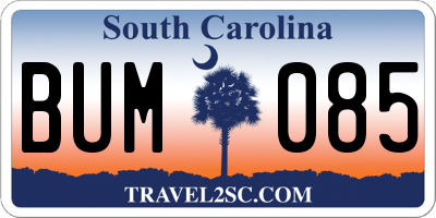 SC license plate BUM085